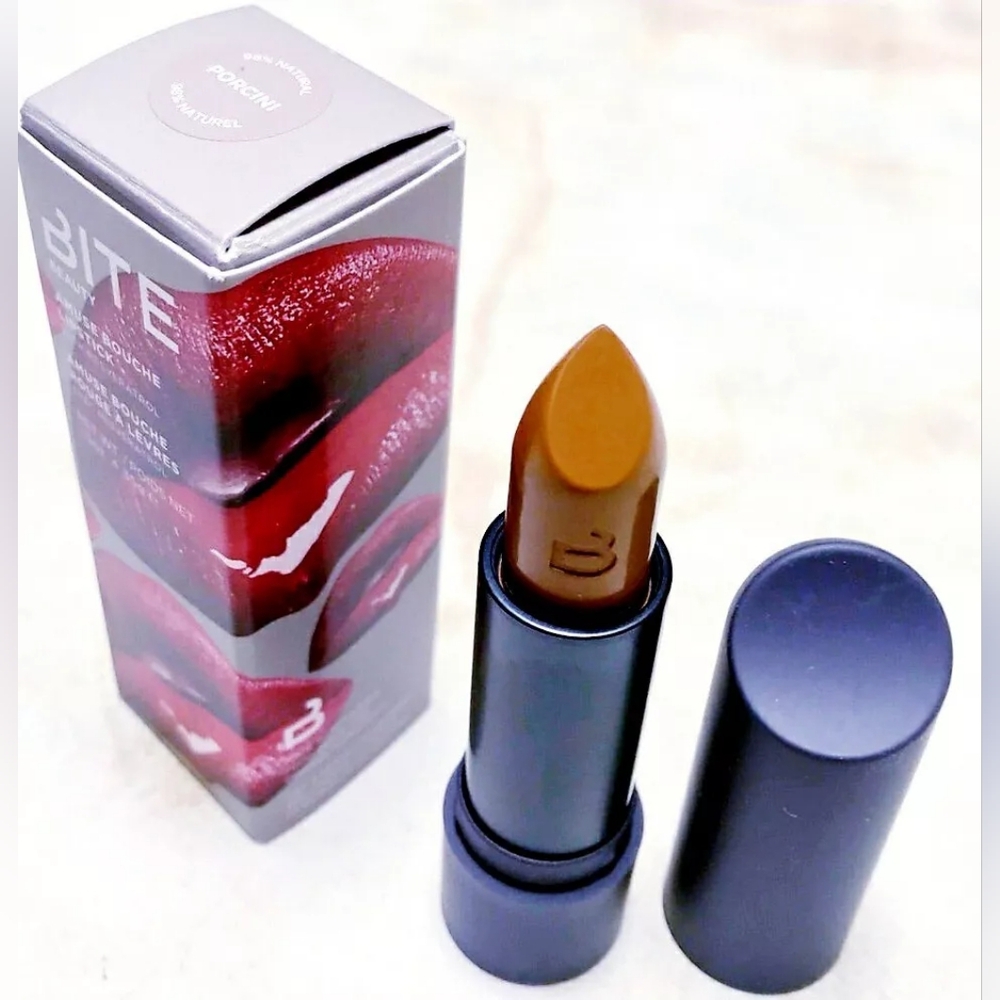 BITE BEAUTY PORCINI AMUSE BOUCHE LIPSTICK LIP COLOR WARM BEIGE BROWN NUDE